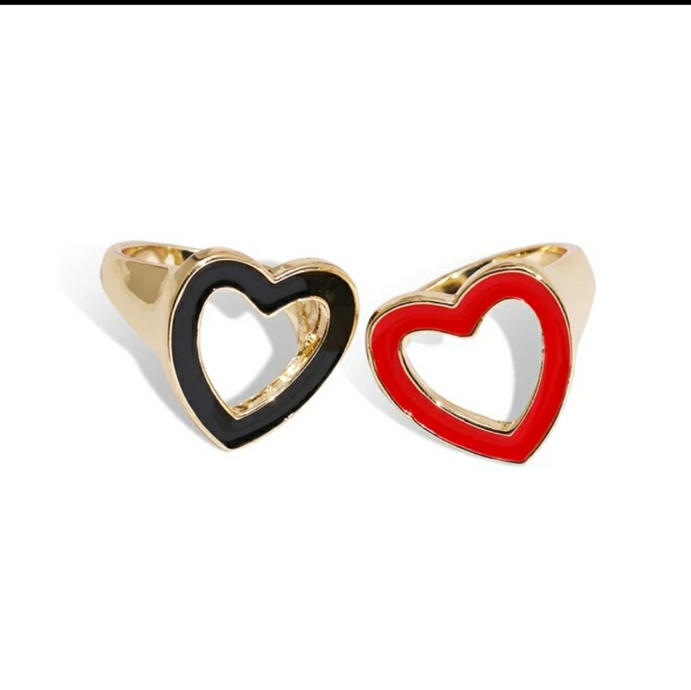 NWOT Red Gold Heart Ring - Picture 2 of 5